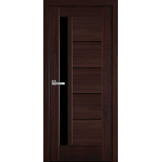 Межкомнатная Дверь ТМ"KFD" Grand (Гранд) ПВХ Каштан стекло черное