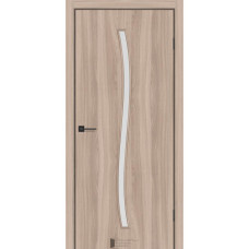 Межкомнатная Дверь ТМ"KFD" Line-Glass 02 (Лайн-Гласс) Экошпон Шимо Меранти стекло сатин
