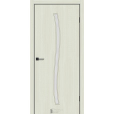 Межкомнатная Дверь ТМ"KFD" Line-Glass 02 (Лайн-Гласс) Экошпон Шимо Ваниль стекло сатин