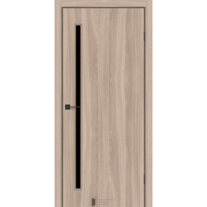 Межкомнатная Дверь ТМ"KFD" Line-Glass 01 (Лайн-Гласс) Экошпон Шимо Меранти стекло черное