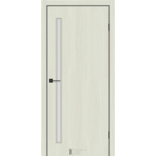 Межкомнатная Дверь ТМ"KFD" Line-Glass 01 (Лайн-Гласс) Экошпон Шимо Ваниль стекло сатин