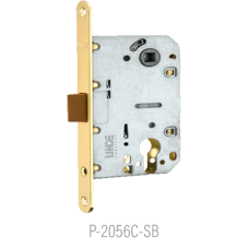ТМ "LinDe" Механизм межкомнатный P-2056-C (SB - матовая латунь 50*85 под цилиндр)